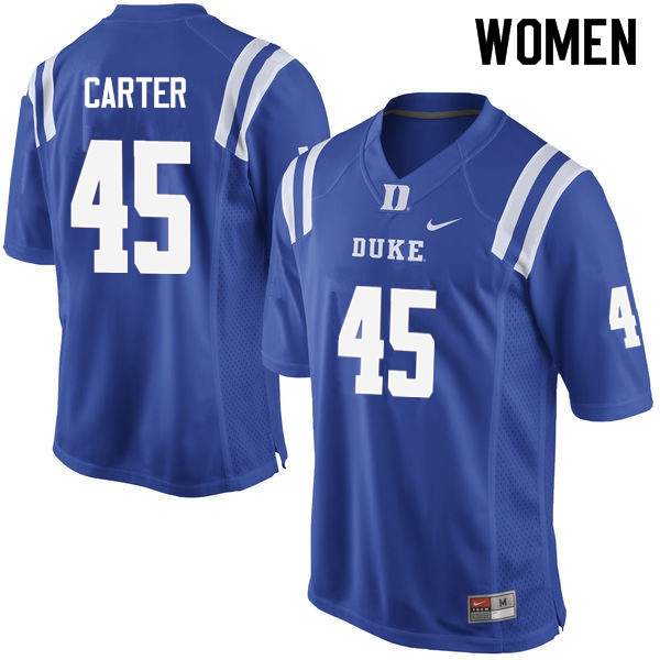 Women #45 Griffin Carter Duke Blue Devils College Football Jerseys Sale-Blue